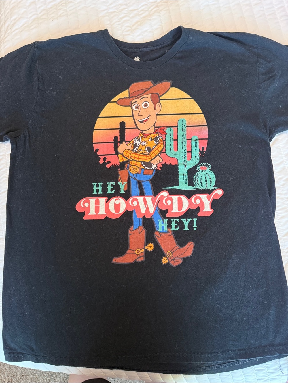 Disney Toy Story Black 'Hey Howdy Hey!' Woody Graphic Tee